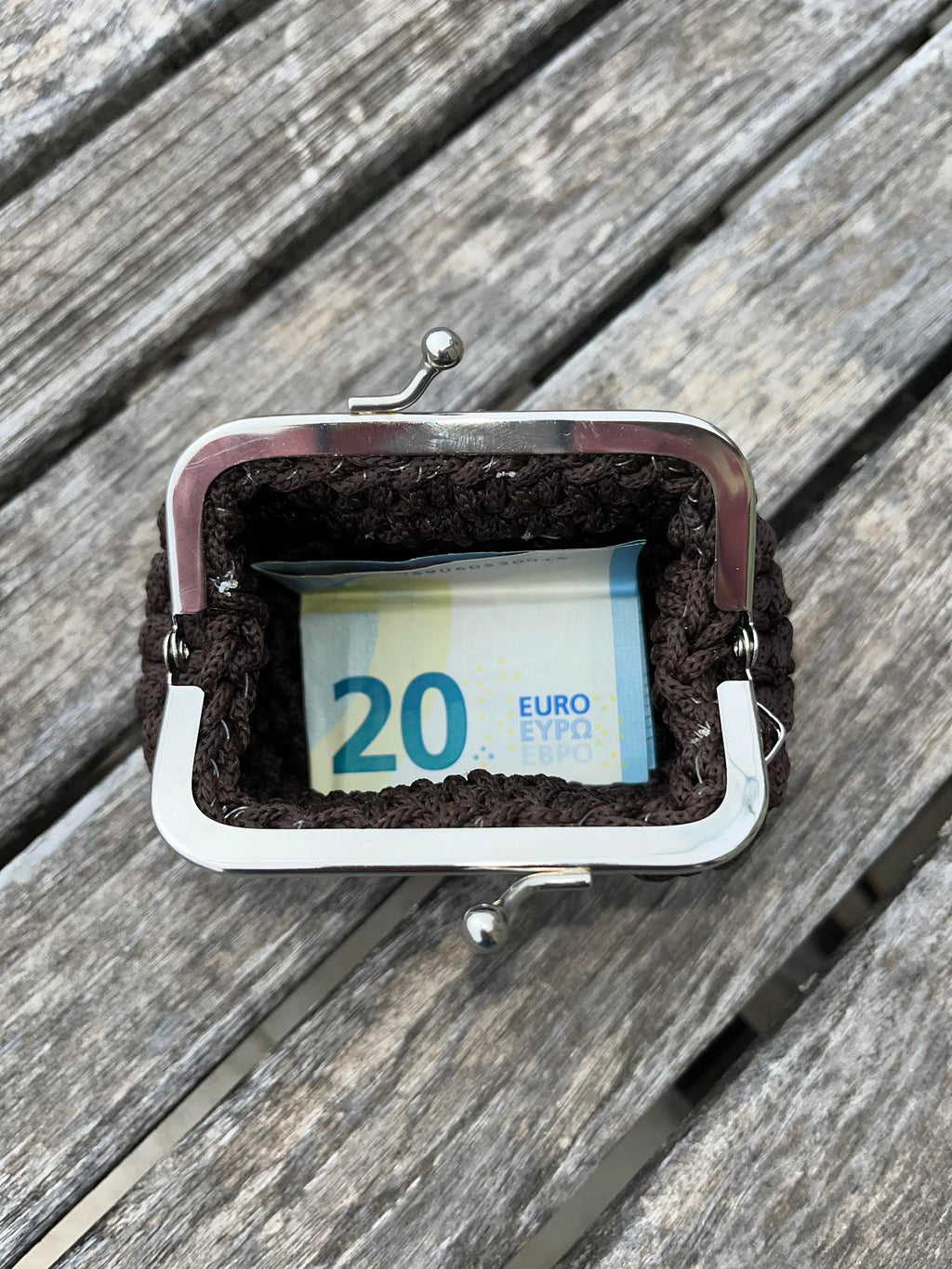 Porte-monnaie au crochet Mini Riviera - Terre d'olivier - Pièce unique - Milou & Milette
