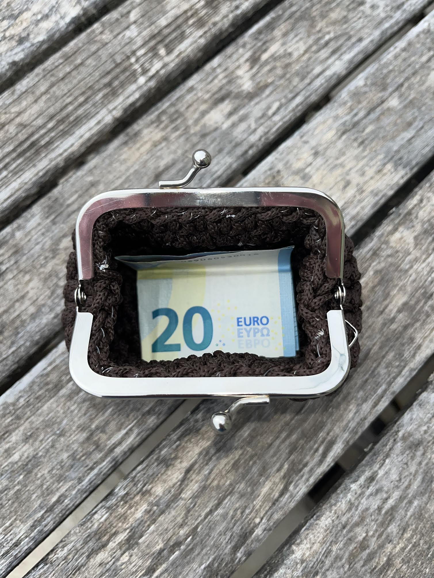 Porte-monnaie au crochet Mini Riviera - Terre d'olivier - Pièce unique - Milou & Milette