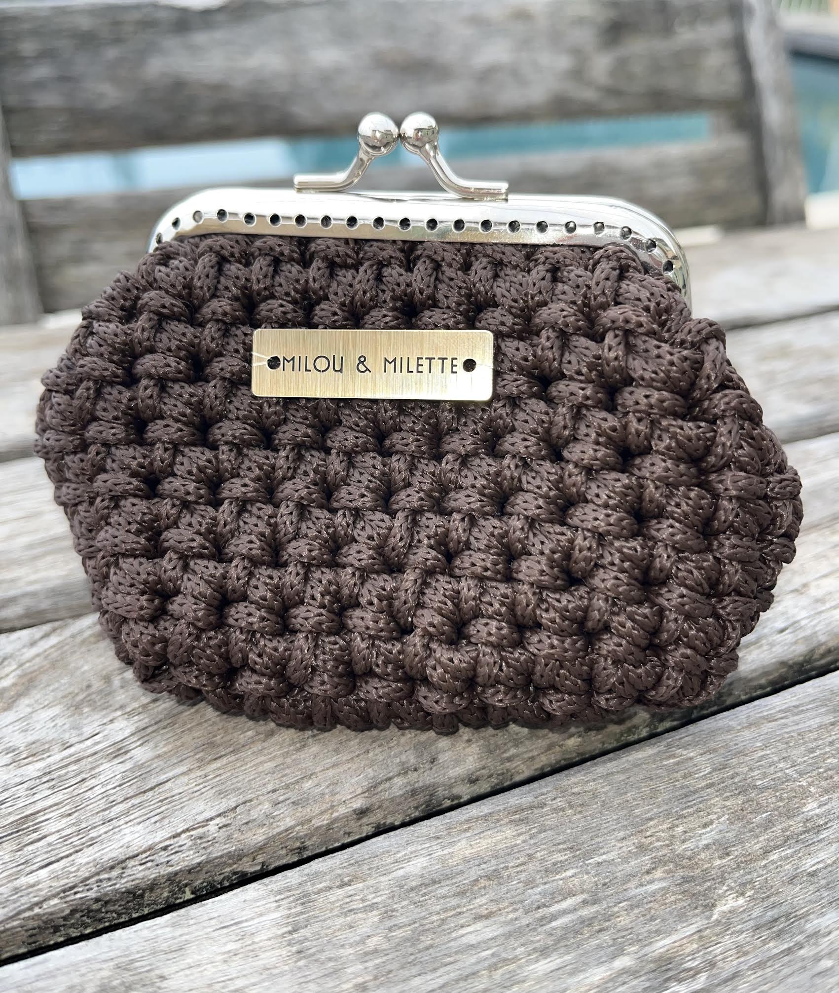 porte monnaie au crochet - Marron - femme - Mini Riviera - pièce unique - Milou et Milette