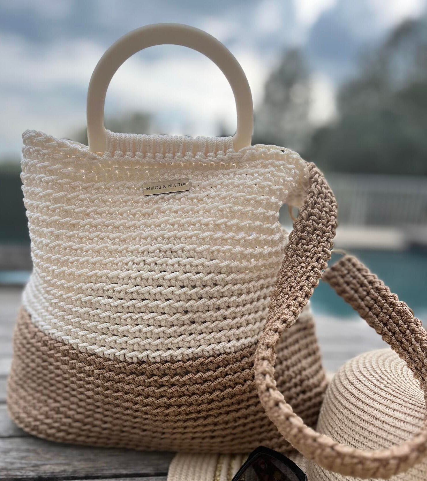 Cabas au crochet - Calanque - Couleur Dune et Sable - Souple