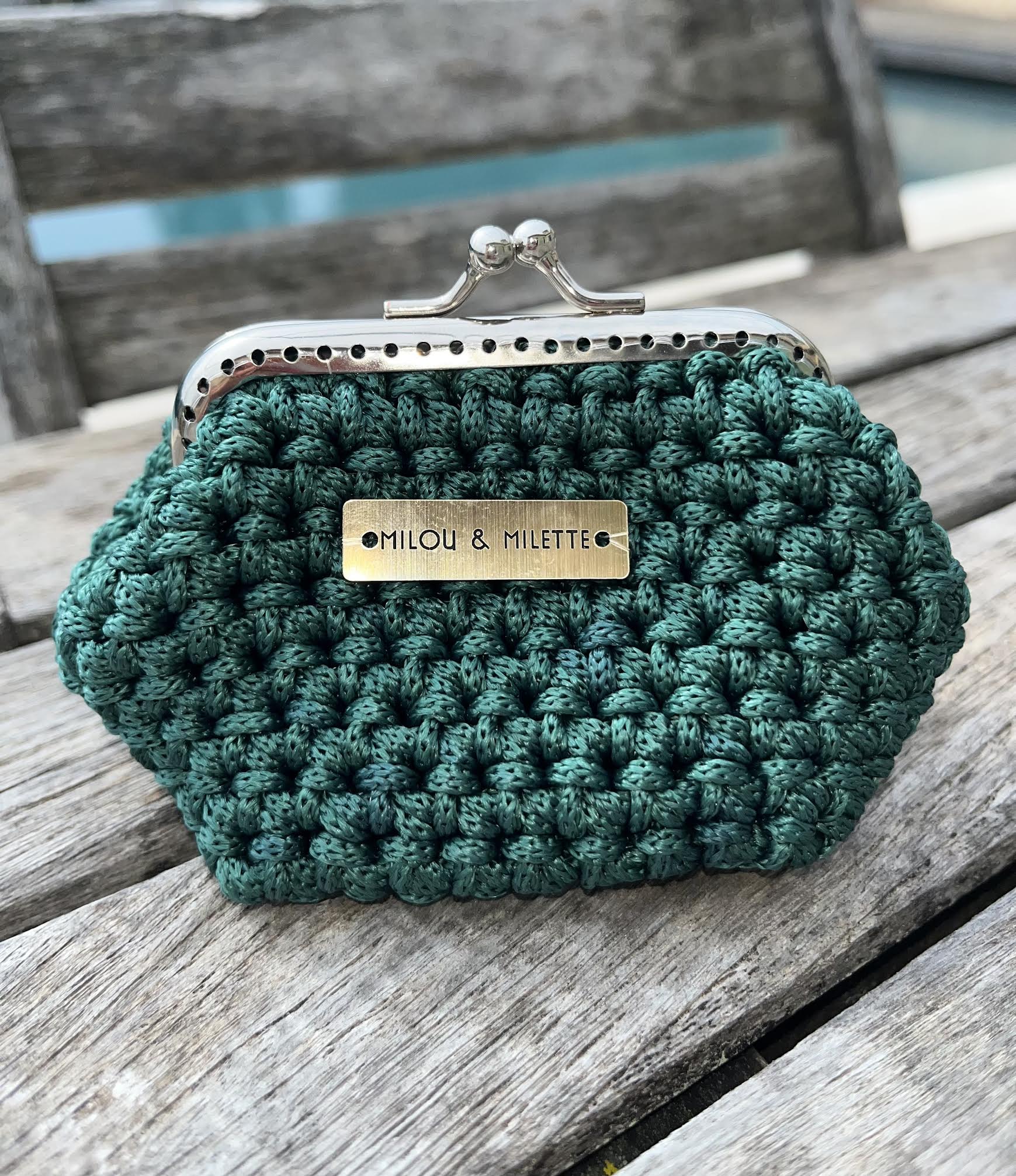 porte monnaie au crochet - vert - pièce unique - cadeau femme - été - Milou et Milette