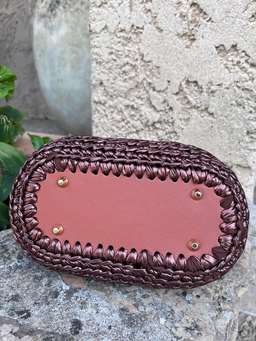 Sac au crochet  Riviera mini bronze  Pièce unique au crochet - Milou & Milette