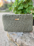 pochette crochet fait main Kaki femme - pochette bohème Mistral - Milou et Milette