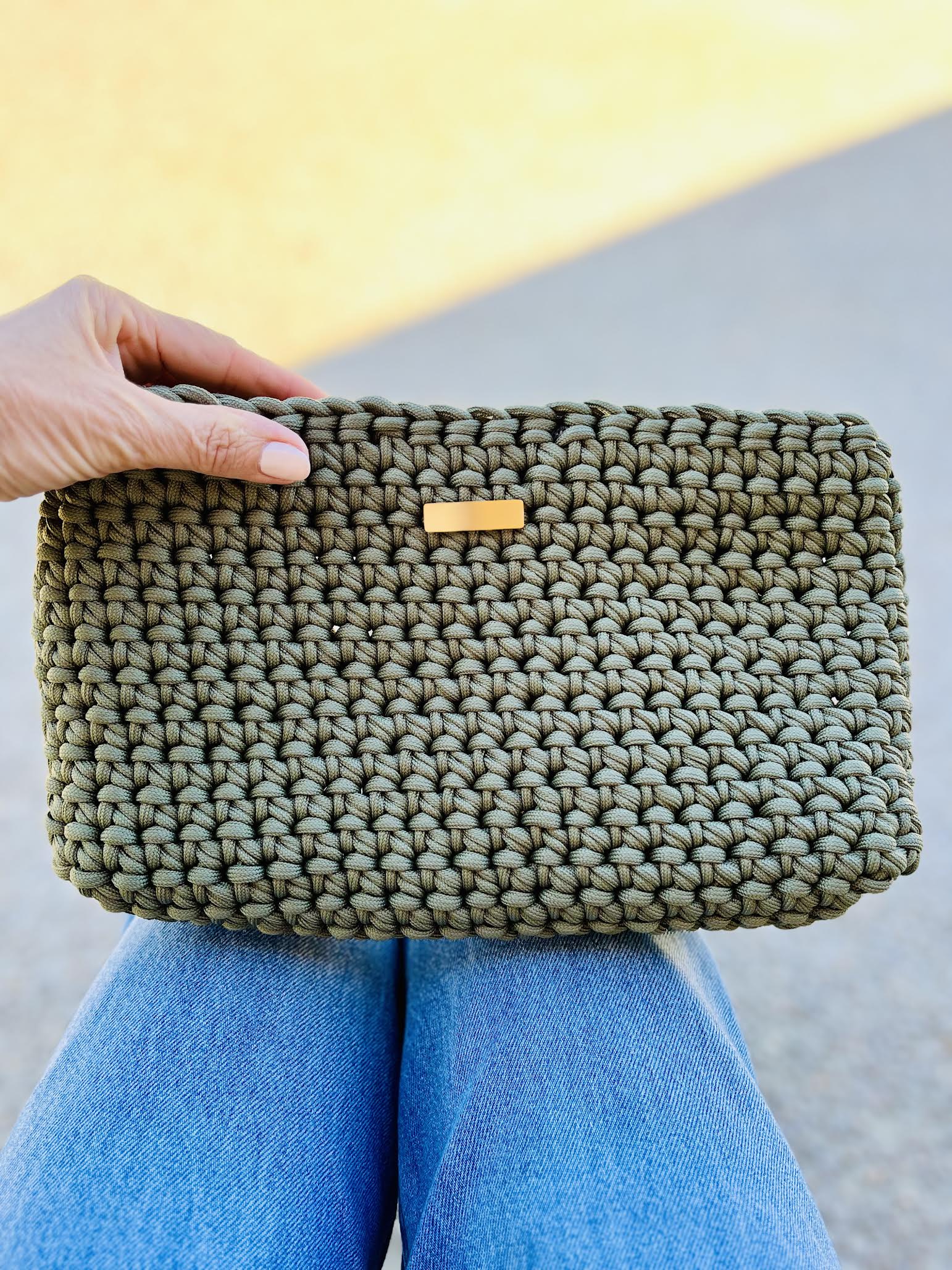 Pochette Mistral - Maille épaisse - Vert Kaki