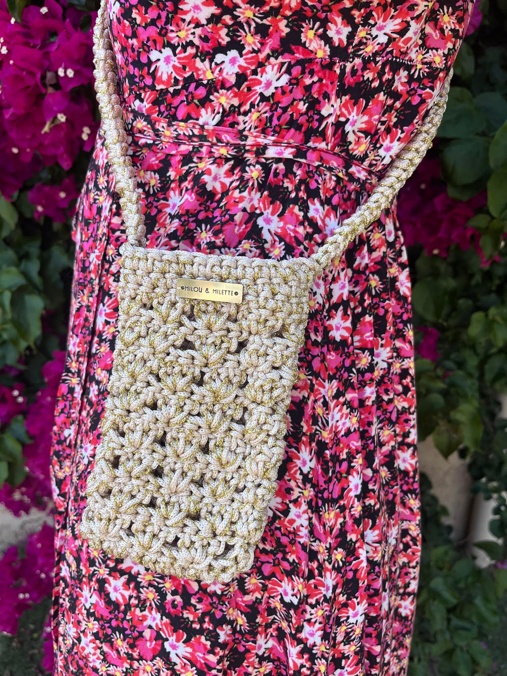 Pochette téléphone crochetée à la main