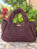 Sac mistral chocolat doublure fleurie