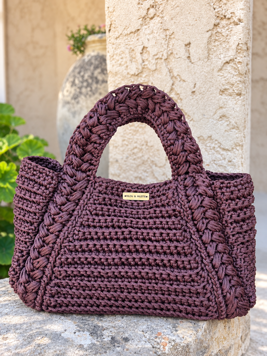 Sac mistral chocolat doublure fleurie