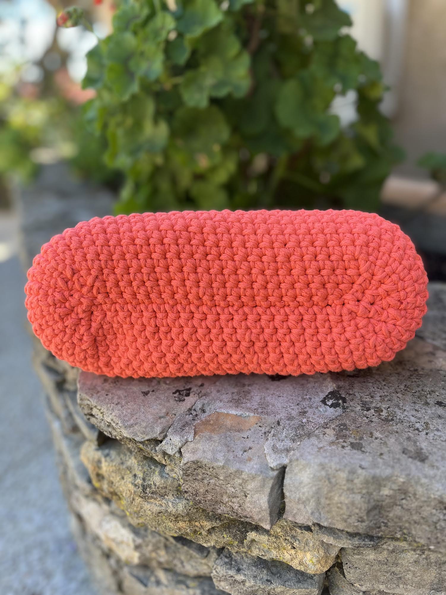 sac crochet fait main corail femme  taille M - sac bohème Riviera été - Pièce unique - Milou et Milette- dessous