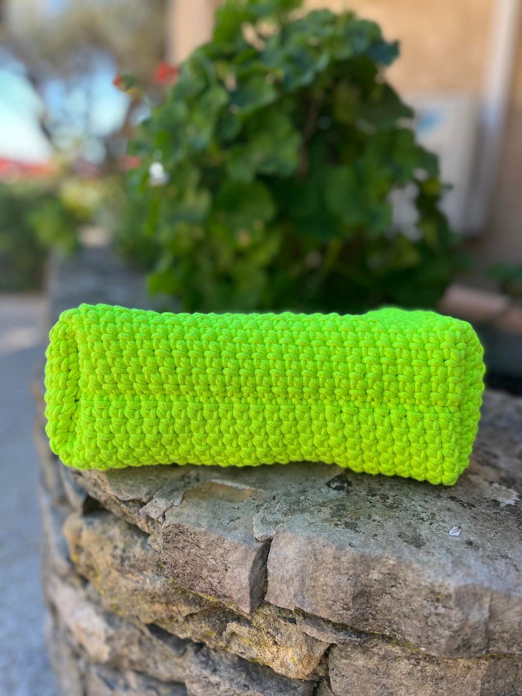 sac crochet fait main jaune néon femme - sac bohème Riviera - Milou et Milette- détail dessous