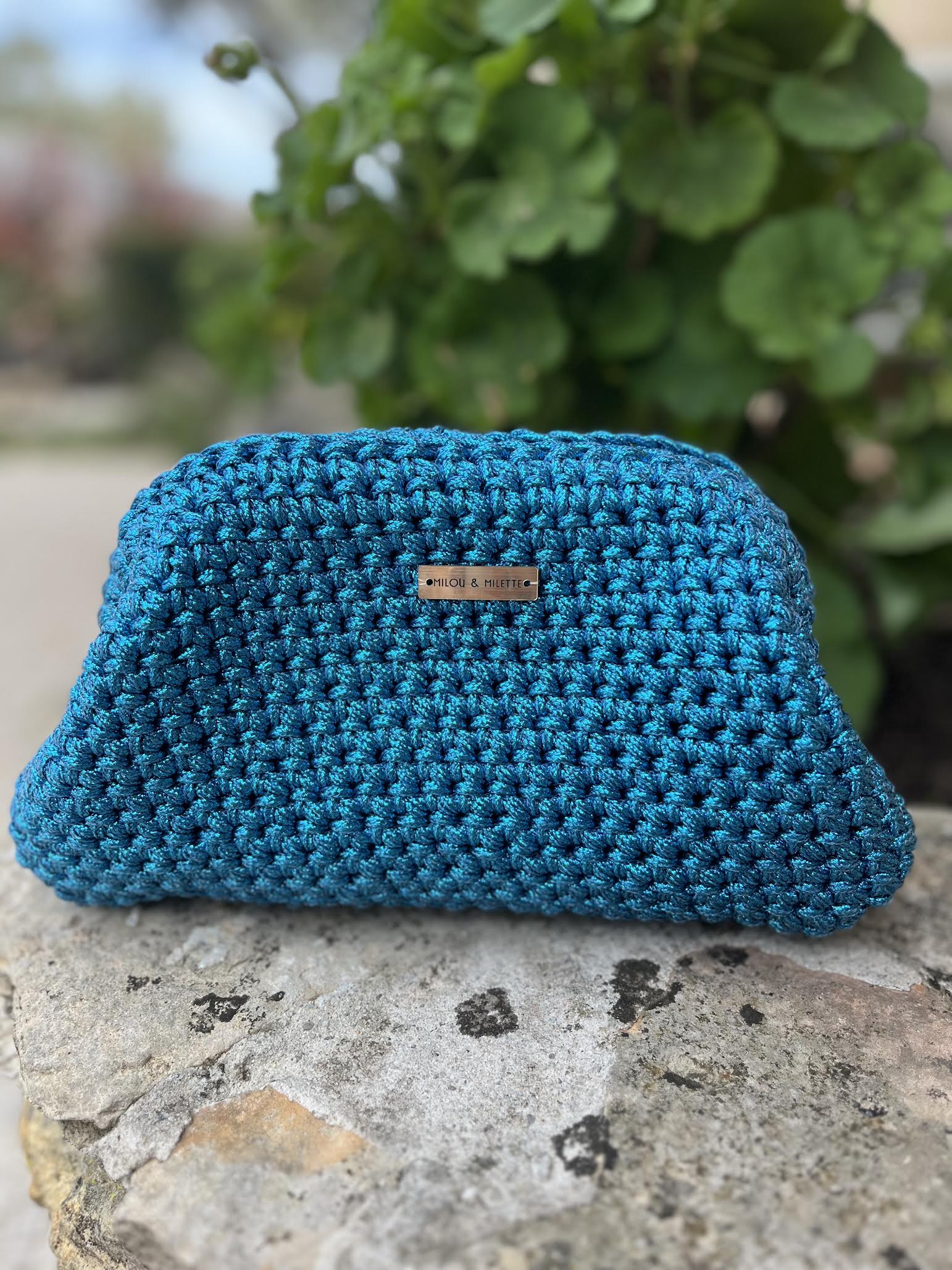 sac crochet fait main bleu électrique femme - sac bohème Riviera - Milou & Milette