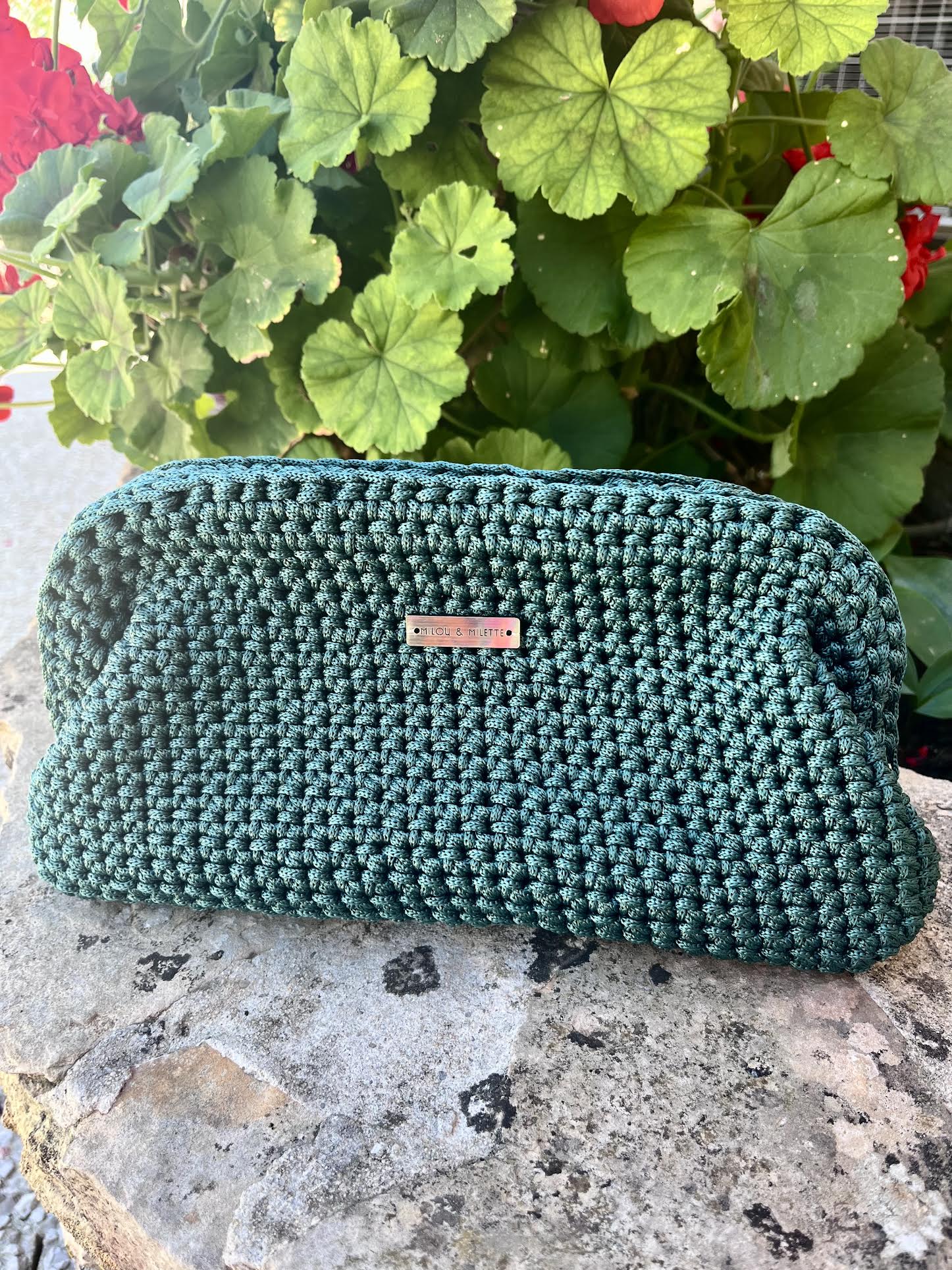 Sac Riviera vert cyprès crocheté à la main en Provence- Milou & Milette