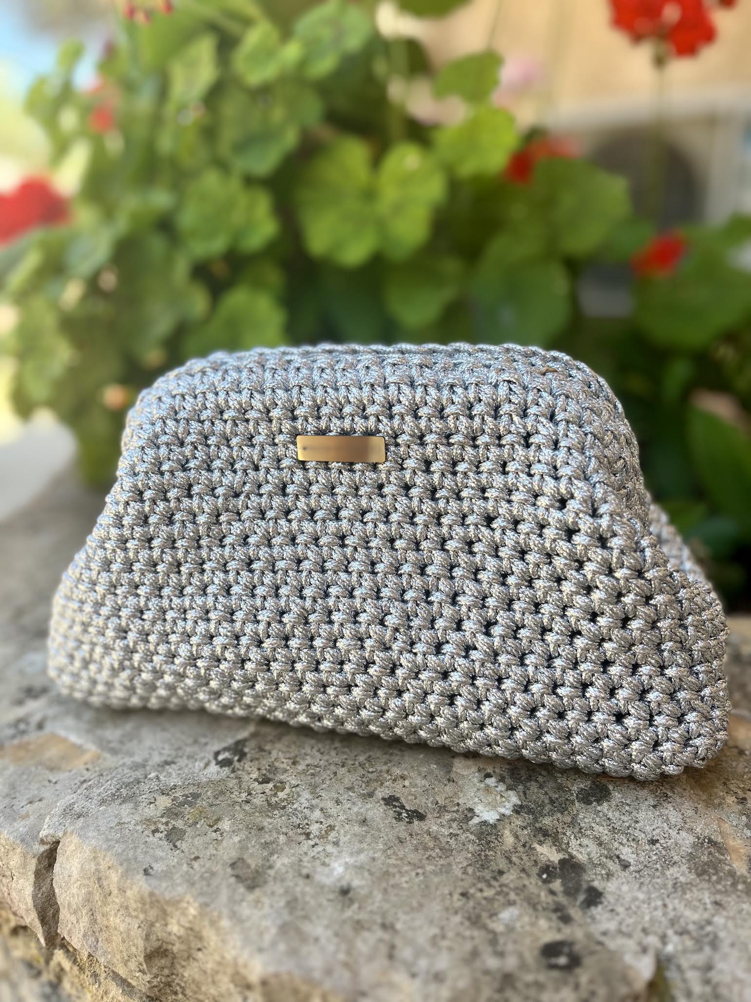 Sac à main argent- Milou & Milette- Crochet - brillant