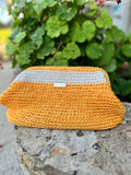 Sac au crochet orange et écru fait main en France-Milou & Milette