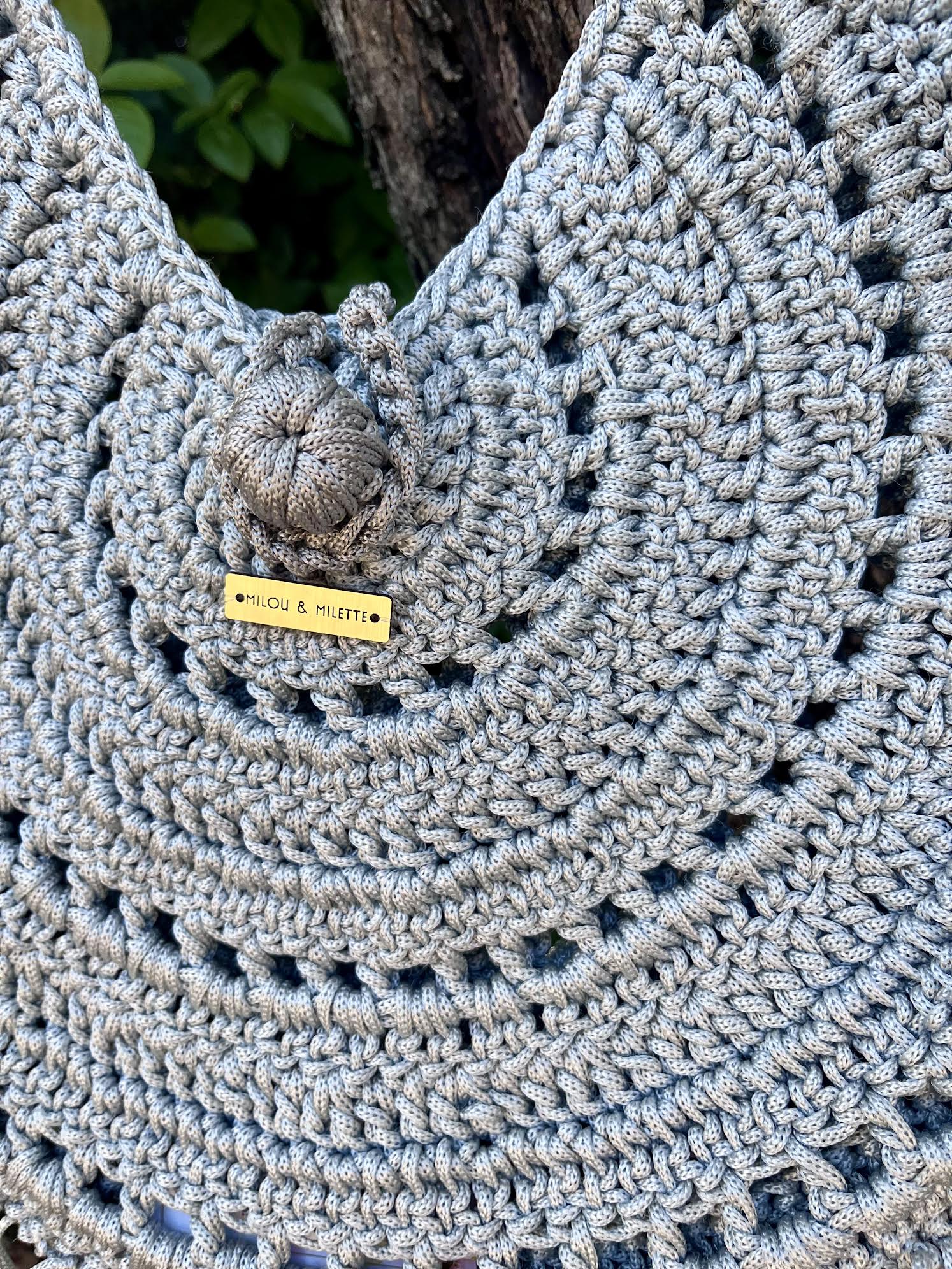 Sac bohème au crochet avec franges- fait main - pièce unique Milou & Milette idéal pour la plage - zoom