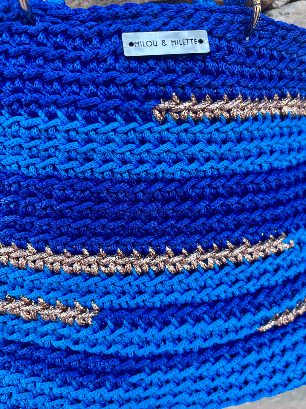 Sac cabas Méditerranée bleu - Crochet fait main - Milou & Milette