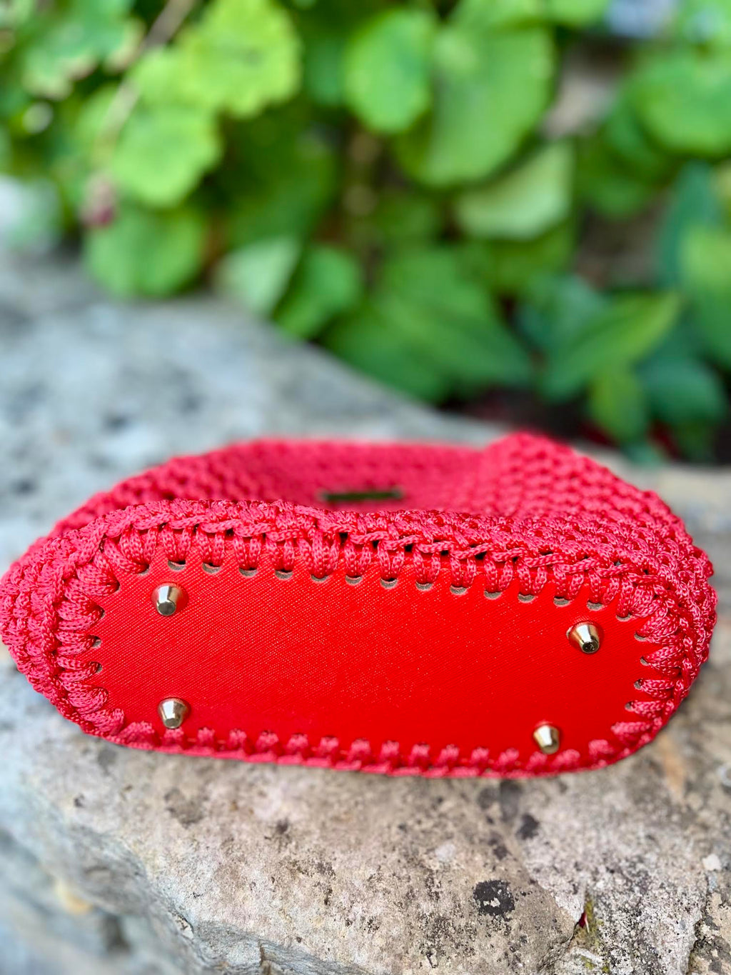 sac au crochet pièce unique Milou & Milette détail fond