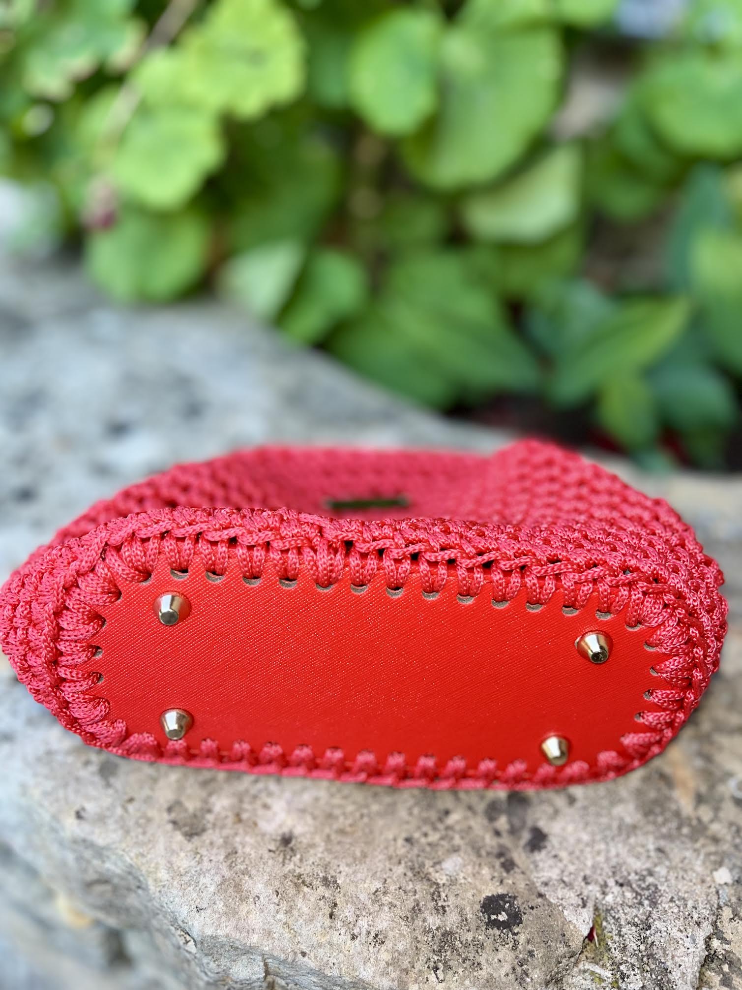 sac au crochet pièce unique Milou & Milette détail fond