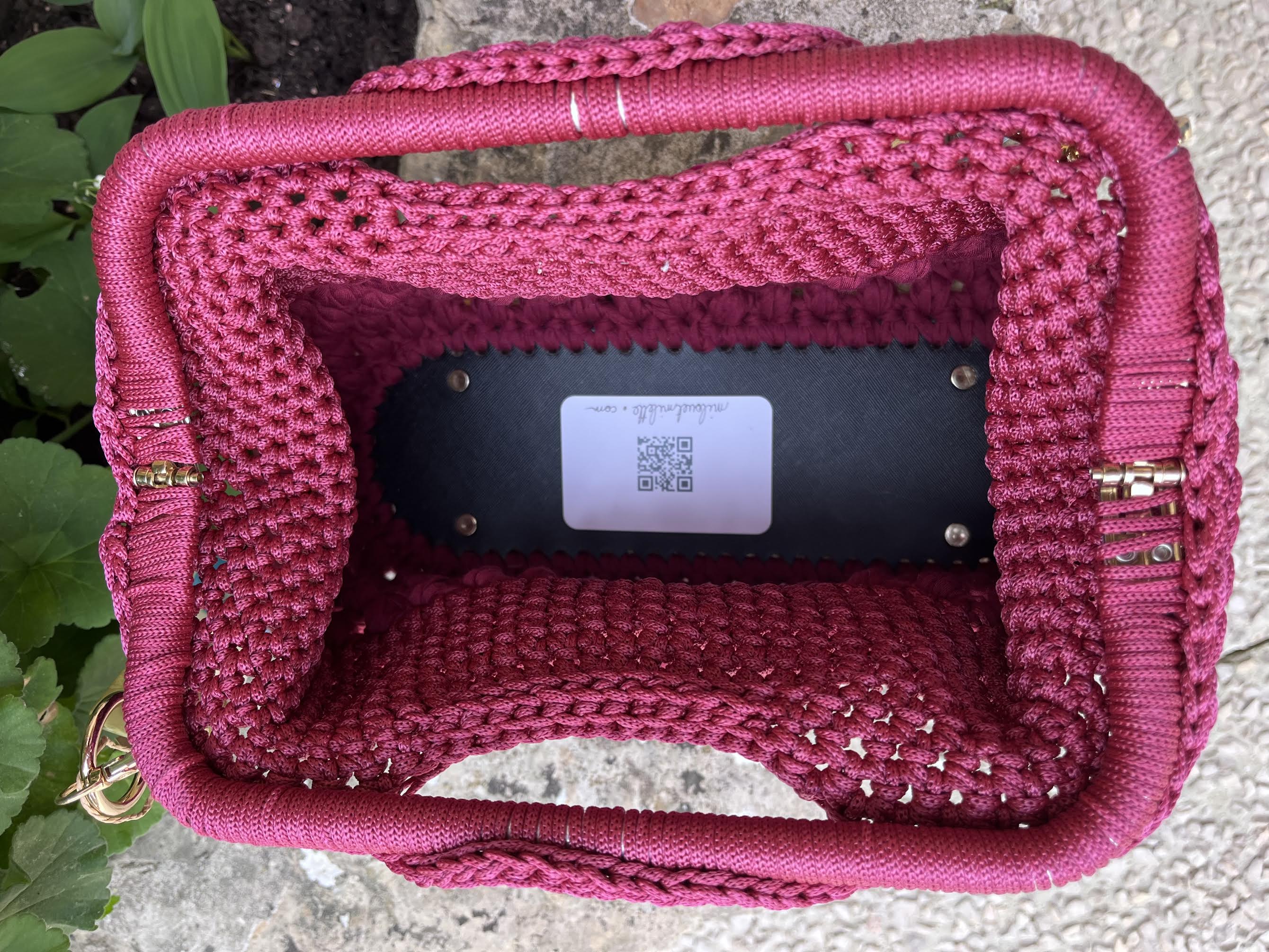 Sac crochet fait main rouge grenat, grand modèle Riviera, anse intégrée, pièce unique Milou & Milette