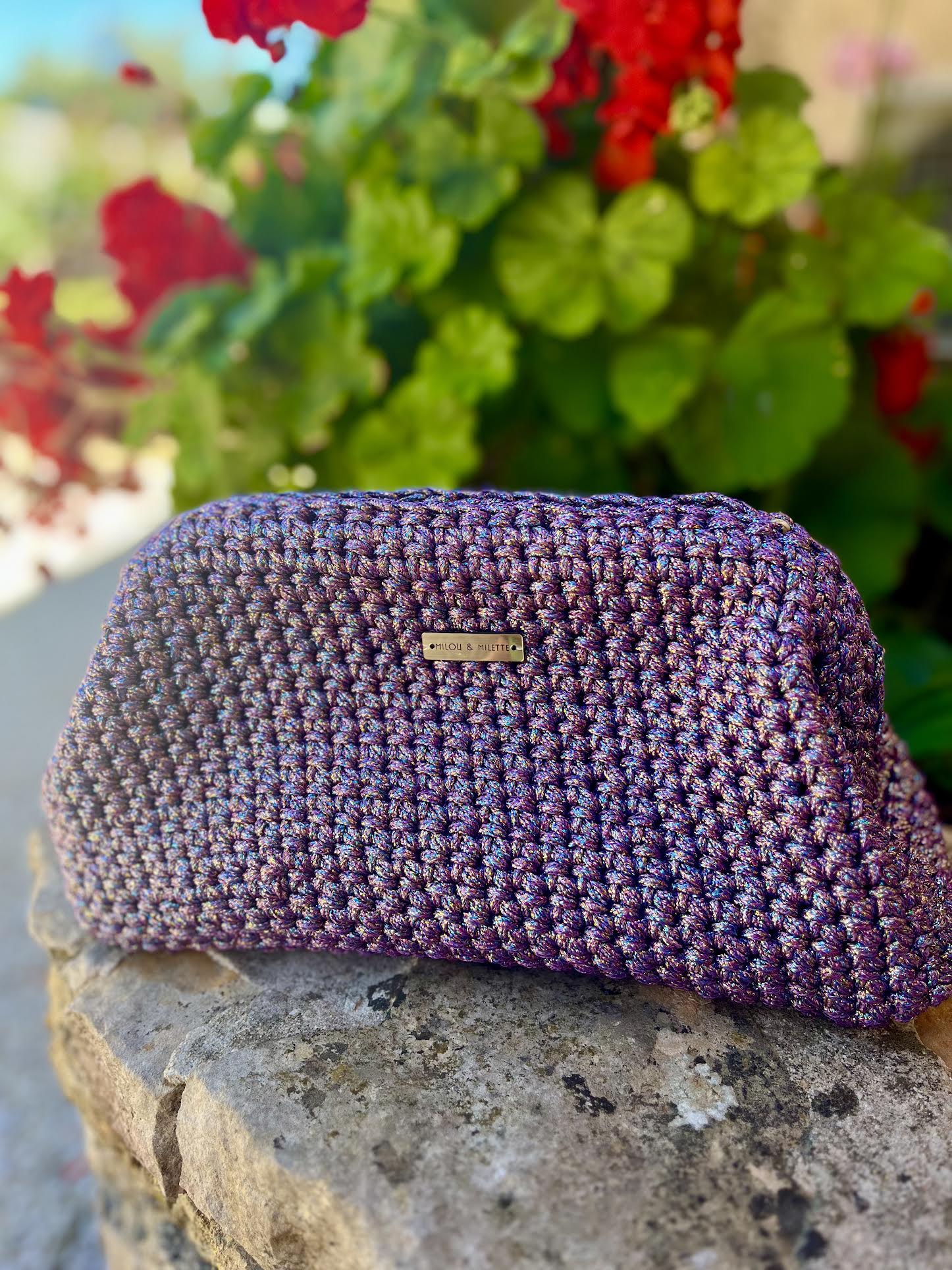 Sac crocheté à la main en Provence- Milou & Milette- Pièce unique