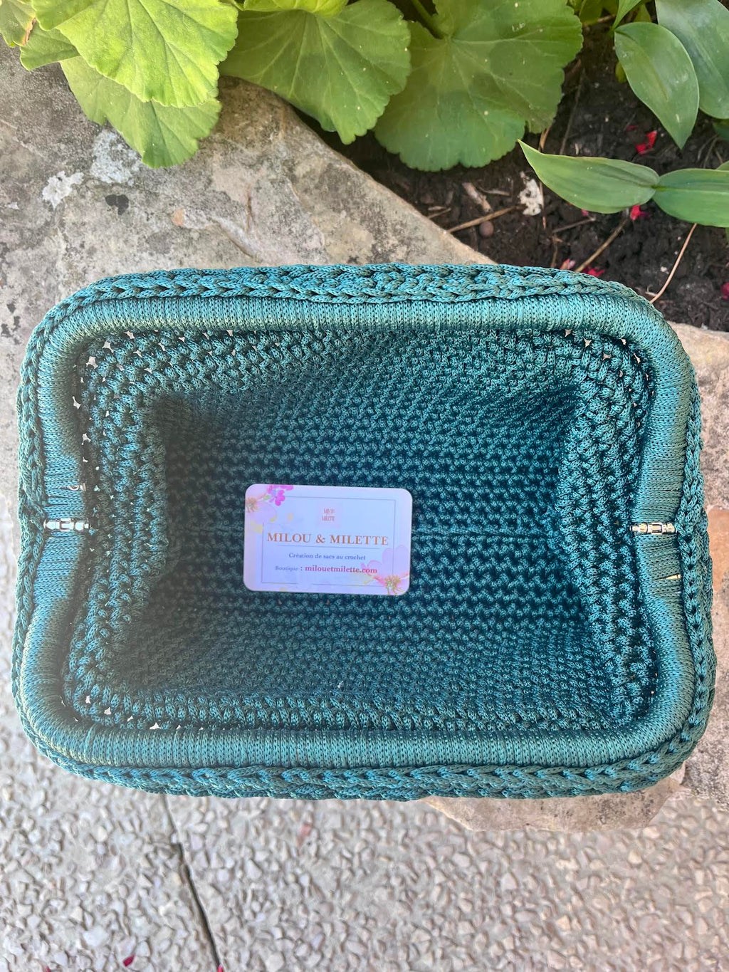 Sac Riviera vert cyprès crocheté à la main en Provence- Milou & Milette