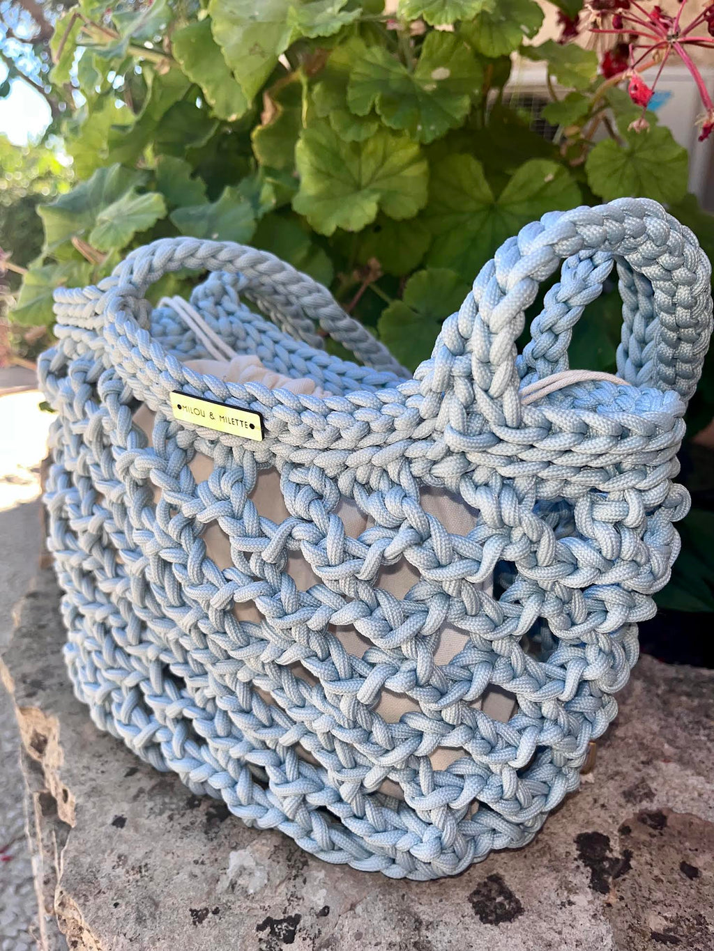 Sac cabas bleu azur 