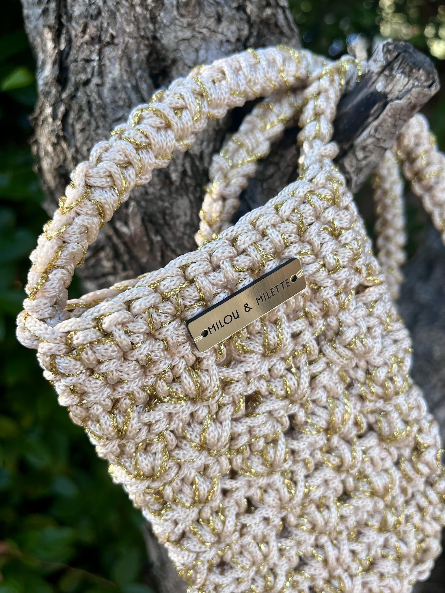 Pochette téléphone crochetée à la main- détail couleurs