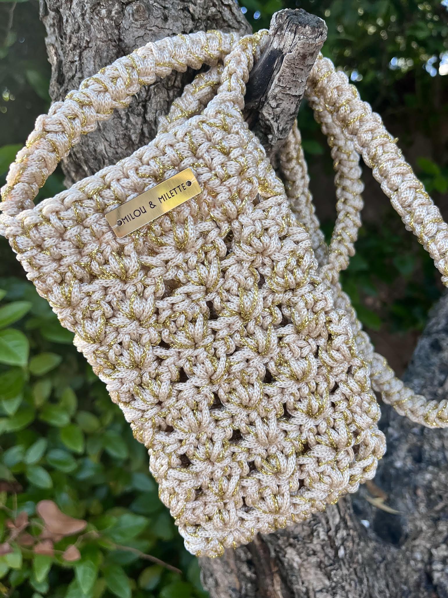 Pochette téléphone crochetée à la main- zoom