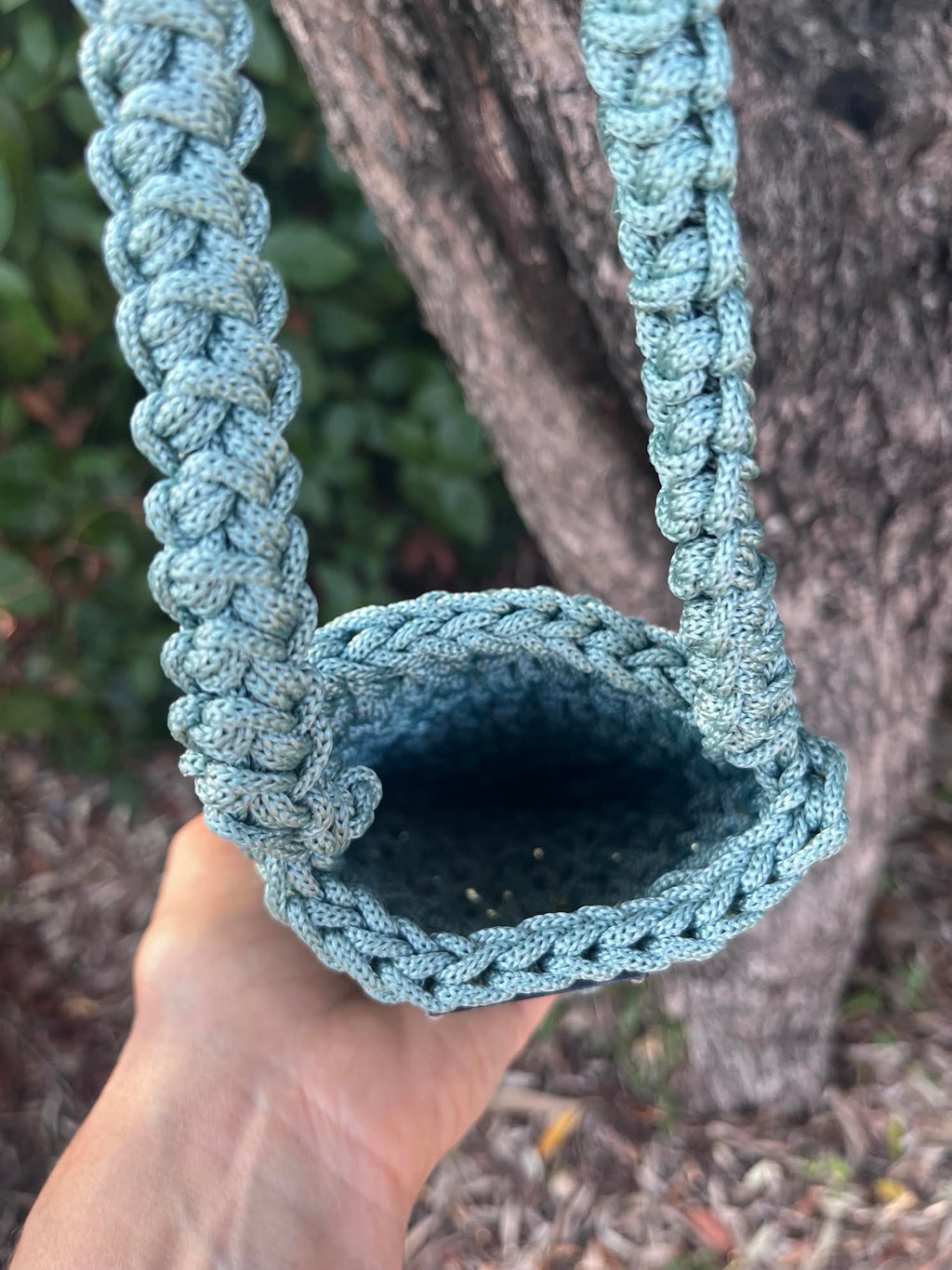 Pochette de tel vert sauge- crochet- France - Milou & Milette - Intérieur