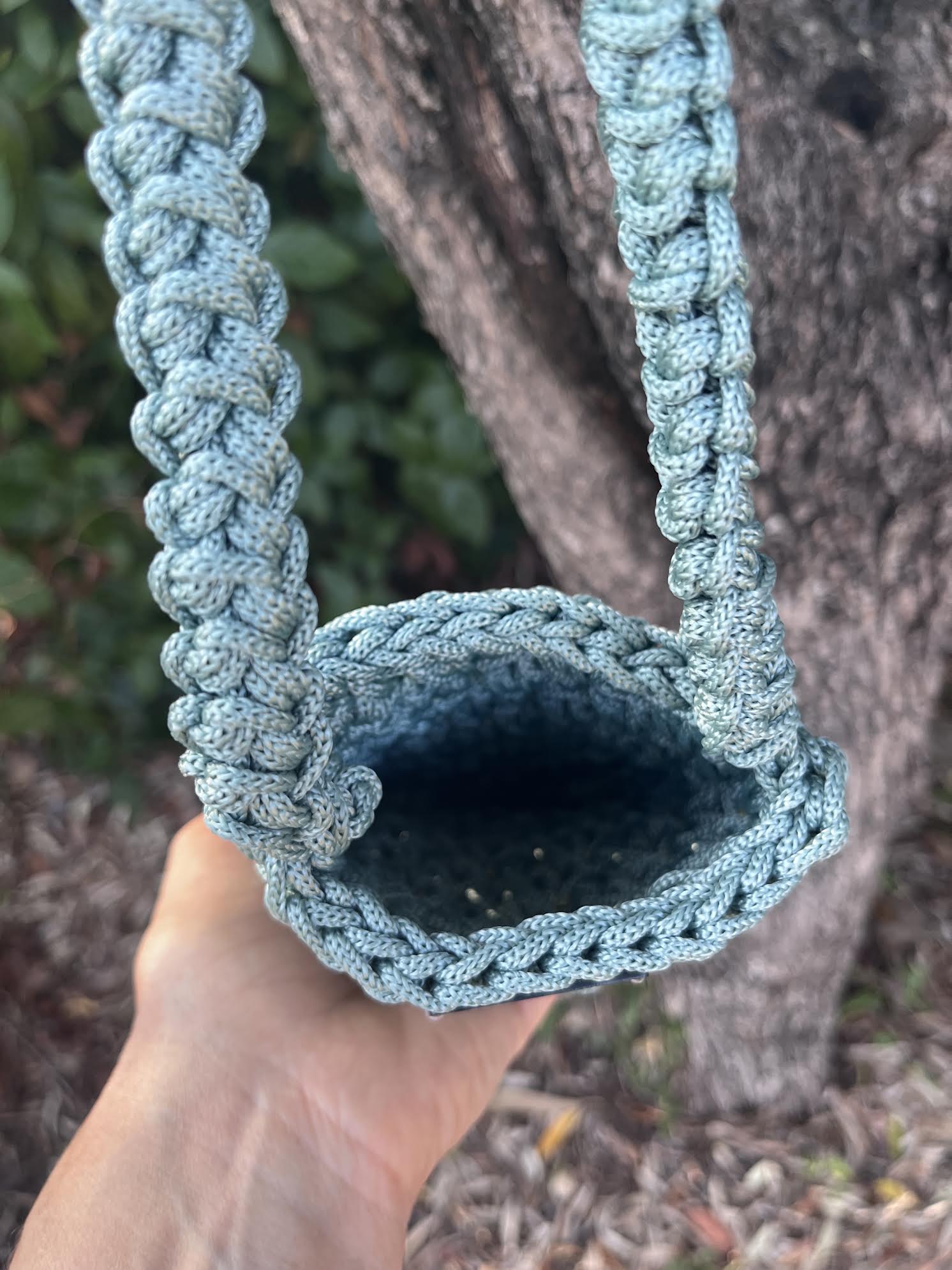 Pochette de tel vert sauge- crochet- France - Milou & Milette - Intérieur