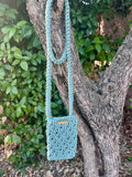 Pochette de tel vert sauge- crochet- France - Milou & Milette