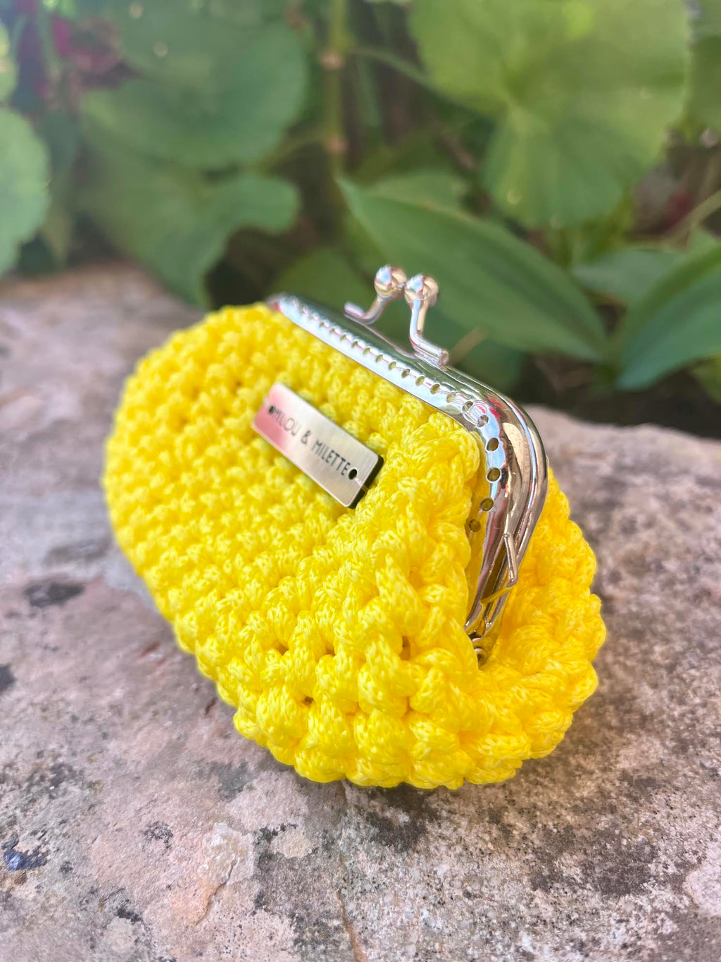 mini Riviera-porte monnaie-jaune canai-crochet-faitmain en Provence