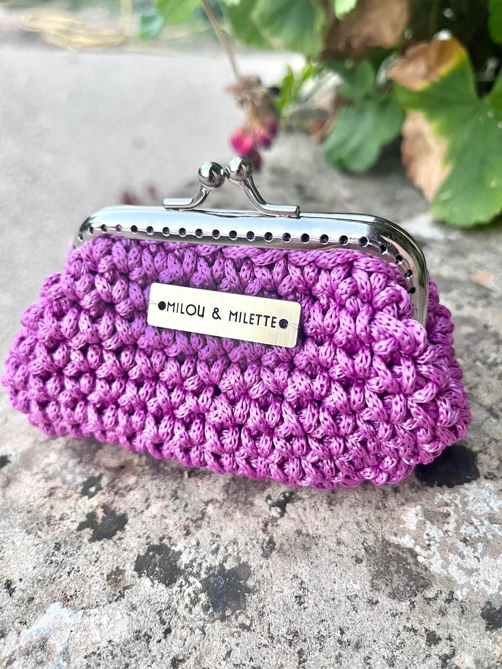 porte monnaie parme crocheté à la main  Milou & Milette
