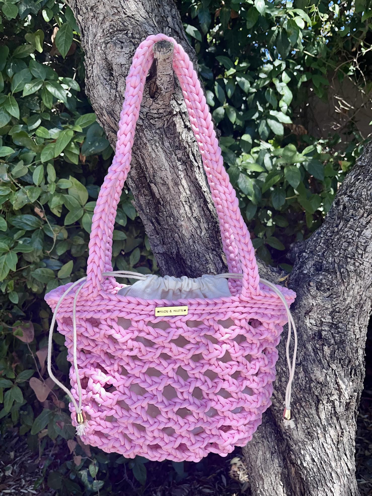 Sac crochet cabas calanque unique de face